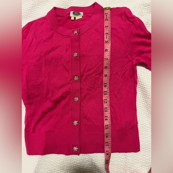 KATE SPADE HOT PINK SWEATER RHINESTONE BUTTONS - Picture 11 of 11